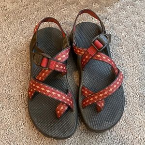 Chaco Brown and Red Sandal, Size W8